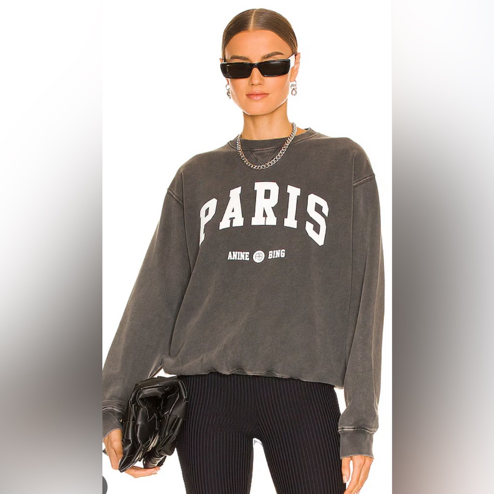 Anine Bing Ramona University Paris Crewneck Sweatshirt Large